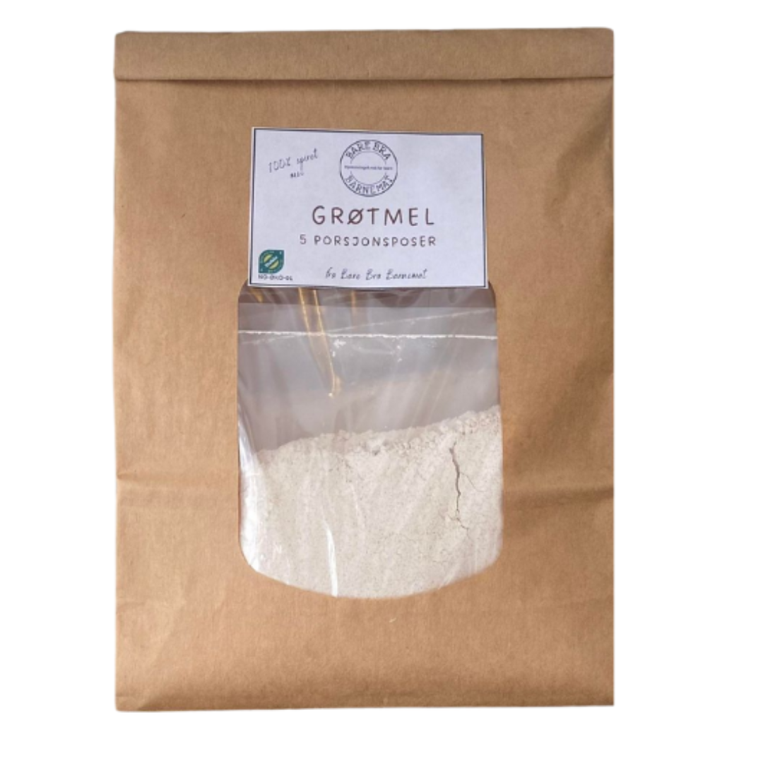 Spiret grøtmel av spelt (5 porsjonspakninger à 64 g)