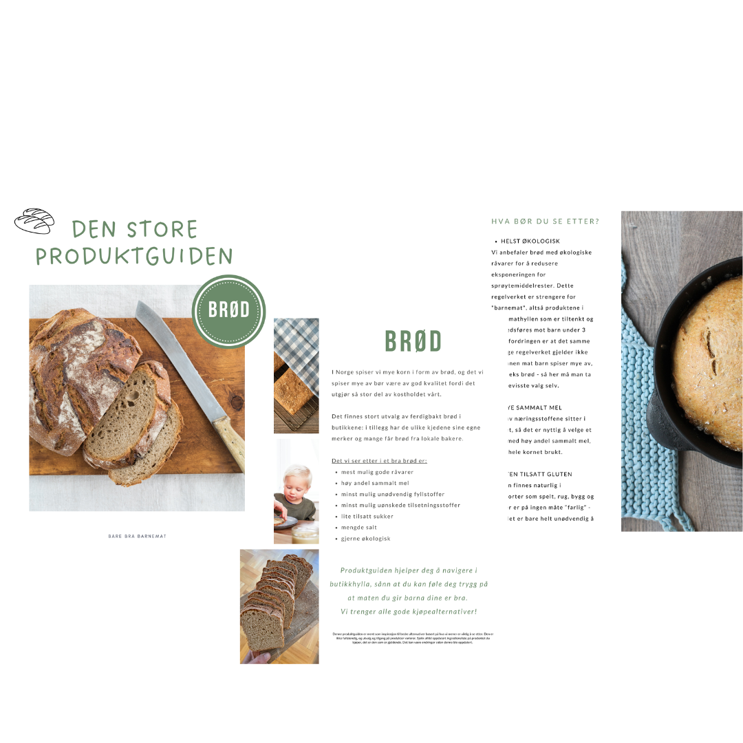Bare Bra Barnemat produktguider [e-bøker] - gir deg oversikt over bra produkter fra butikken!