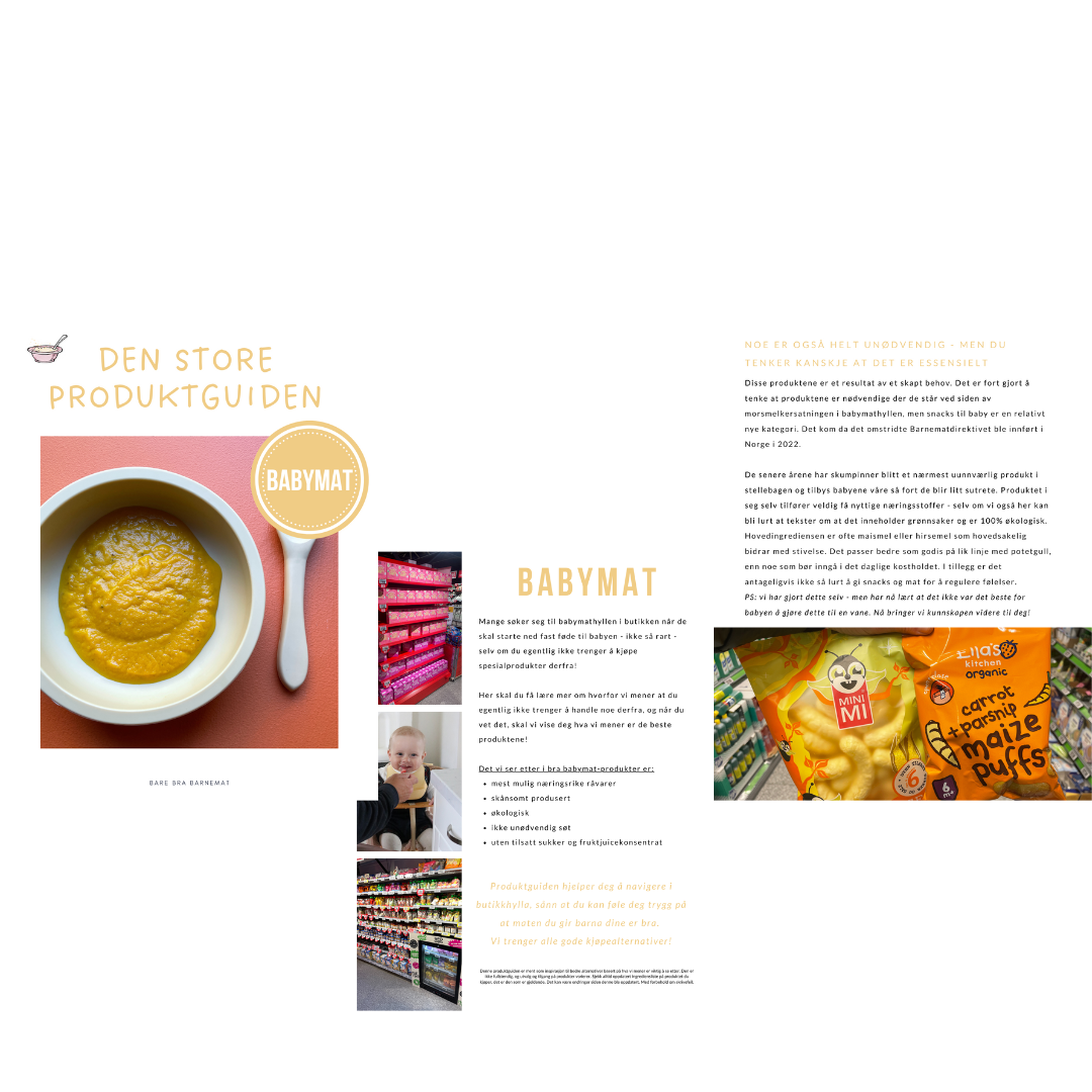 Bare Bra Barnemat produktguider [e-bøker] - gir deg oversikt over bra produkter fra butikken!