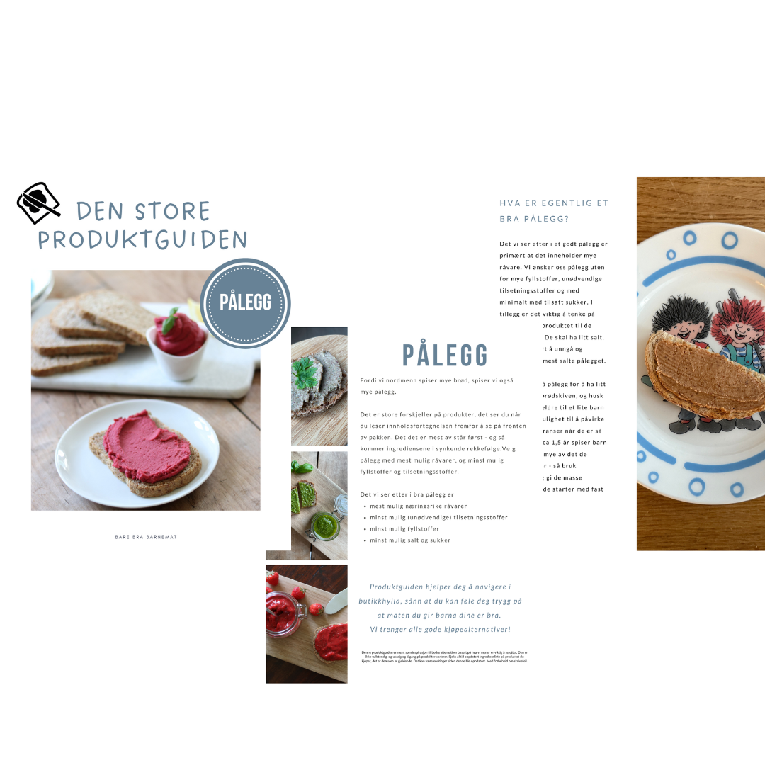 Bare Bra Barnemat produktguider [e-bøker] - gir deg oversikt over bra produkter fra butikken!