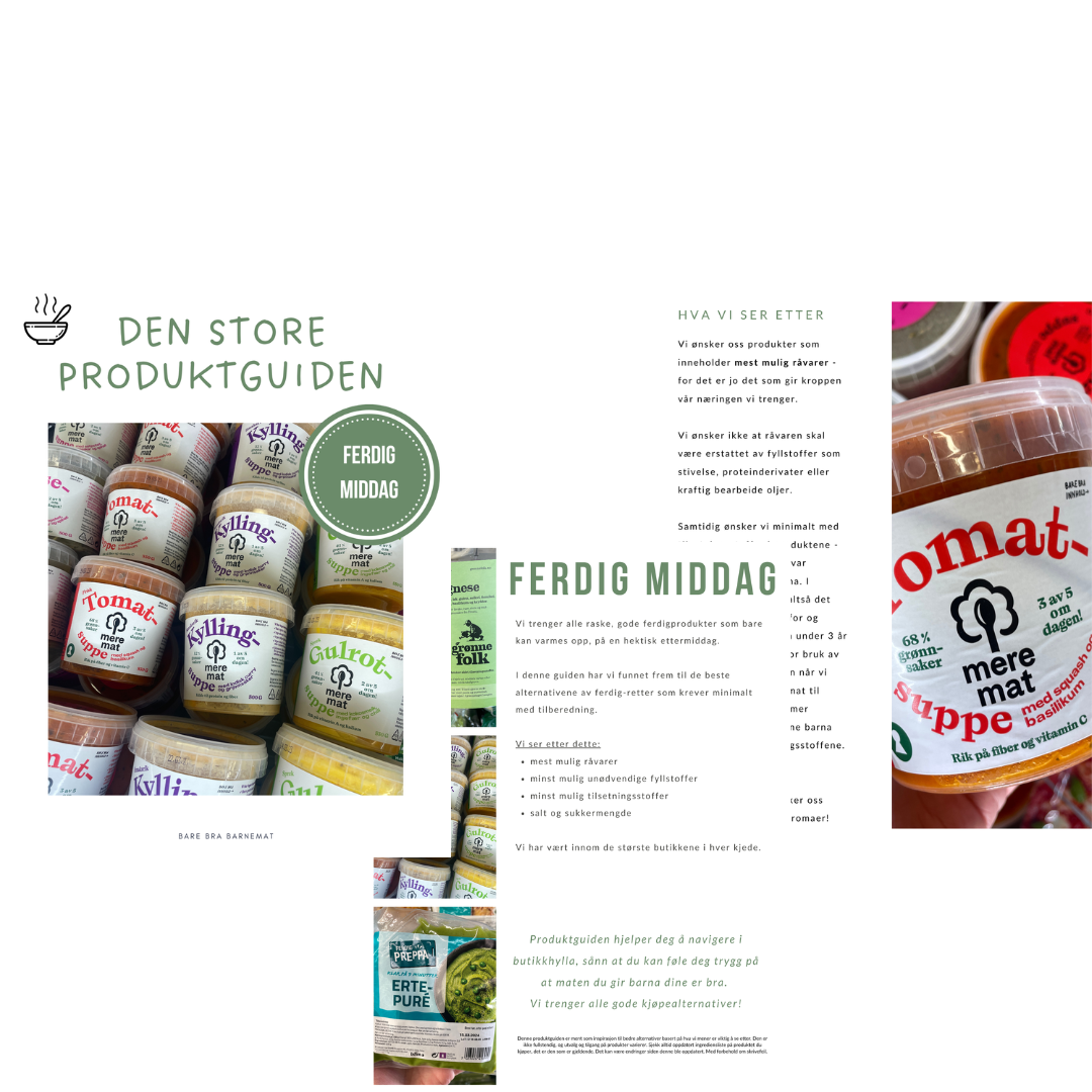 Bare Bra Barnemat produktguider [e-bøker] - gir deg oversikt over bra produkter fra butikken!